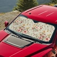 thumbnail image 2 of KUIFORTI Car Windshield Sun Shade for Women, 66.53" x 34.44" Vintage Flower Car Window Shade Keep Vehicle Cool Protect Your Car from Sun Heat & Glare Best UV Ray Visor Protector, 2 of 5