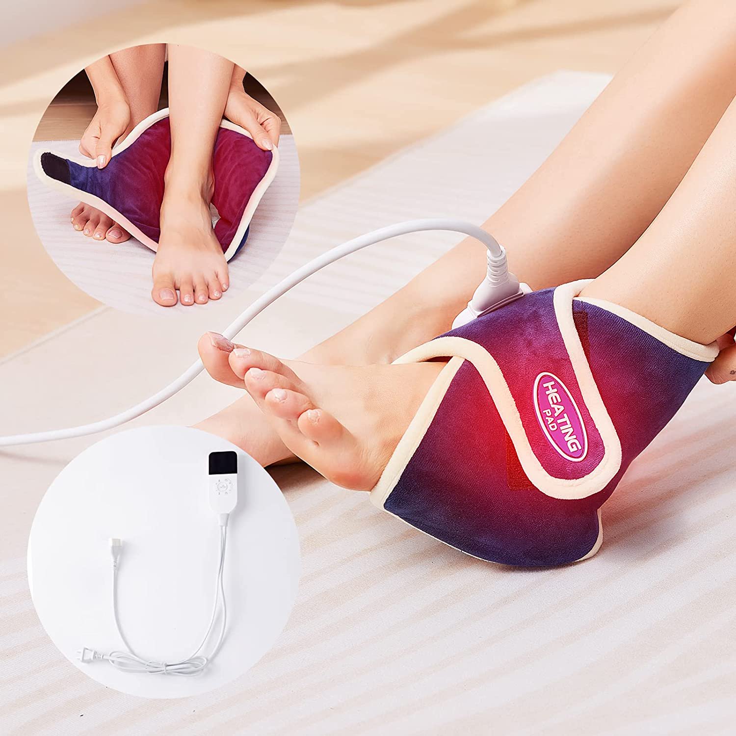 Danhaei Electric Heating Pad for Feet Ankle,Ergonomic Heated Feet Ankle  Wrap Pad with Auto Shut Off,10-90 min u0026 86℉-158℉Setting,Thermal Dry Heat  Therapy for Pain Relief,5s Fast-Heating - Walmart.com