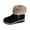 Black, variant on Womens Suede Ankle Booties Cold Platform Winter Boots with Side Ring Zipper Fuzzy Plush Collar Antislip Wedge Outdoor Shoes Size 9.5