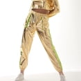 thumbnail image 1 of WILLBEST Pantalones Casuales para Mujer, de Cuero Sintético Negro, Cintura Alta, Rectos, Pierna Ancha, Estilo Punk, para Un Estilo y Comodidad Diarios. Extra Grande, 1 of 4