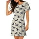 thumbnail image 2 of Fotbe Horse Bata de Dormir para Mujer con Estampado, Camisón de Algodón de Manga Corta, Ropa de Dormir Casual, 2 of 6