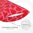 thumbnail image 3 of Sikiie Heart Print Plush Pillow Cover, Wrinkle-proof and Stain-resistant Pillow Protector without Pillow Core, Home Decoration-14"x20", 3 of 6