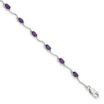 Primal Silver Sterling Silver Rhodium-plated Amethyst Bracelet