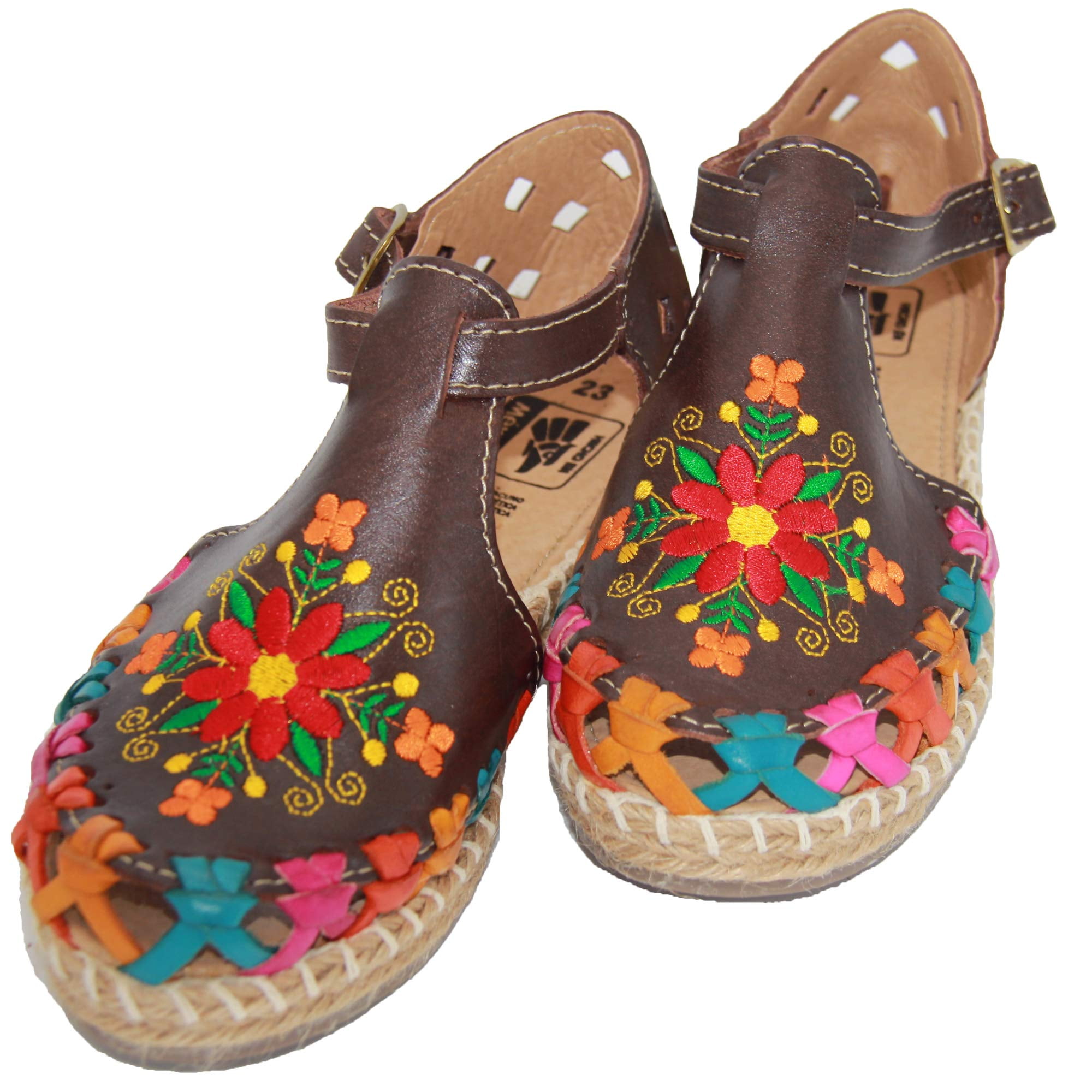 mexican chanclas with flowers