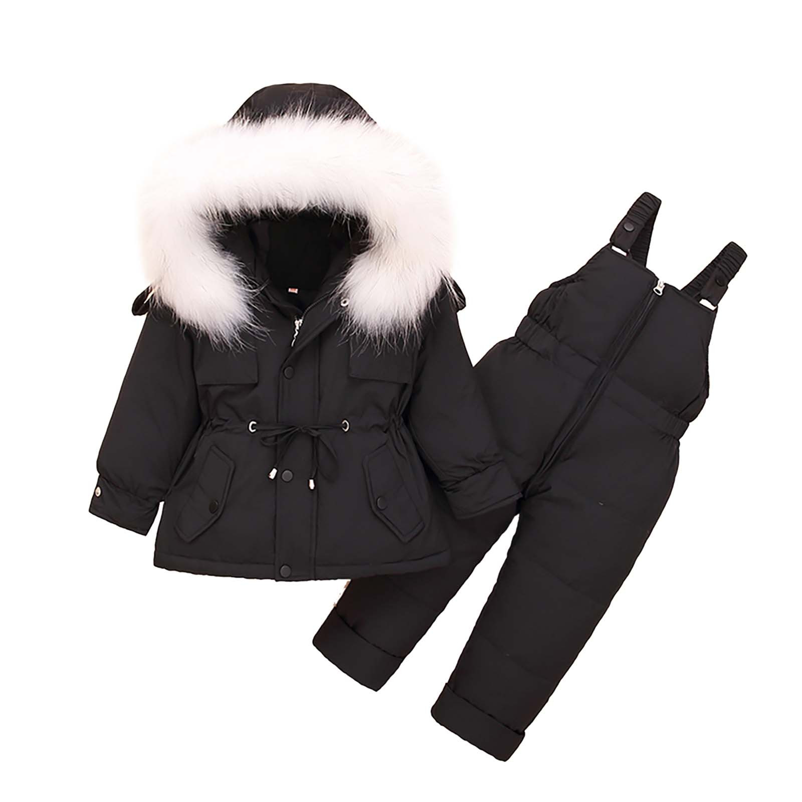 Baby Girls Snowsuit Toddler Winter Hooded Down Jacket Coat Snow Pants
