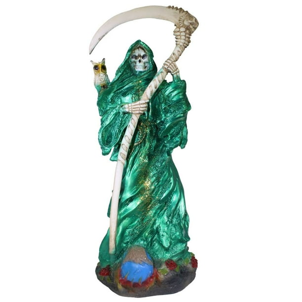 Imagen Santa Muerte Viento 47 Cm. De Resina