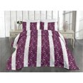 thumbnail image 2 of Ambesonne Autumn Vibes Quilted Coverlet 3 Pcs, Modern Leaves Branch, Queen Size, Mauve Off White Purple, 2 of 4
