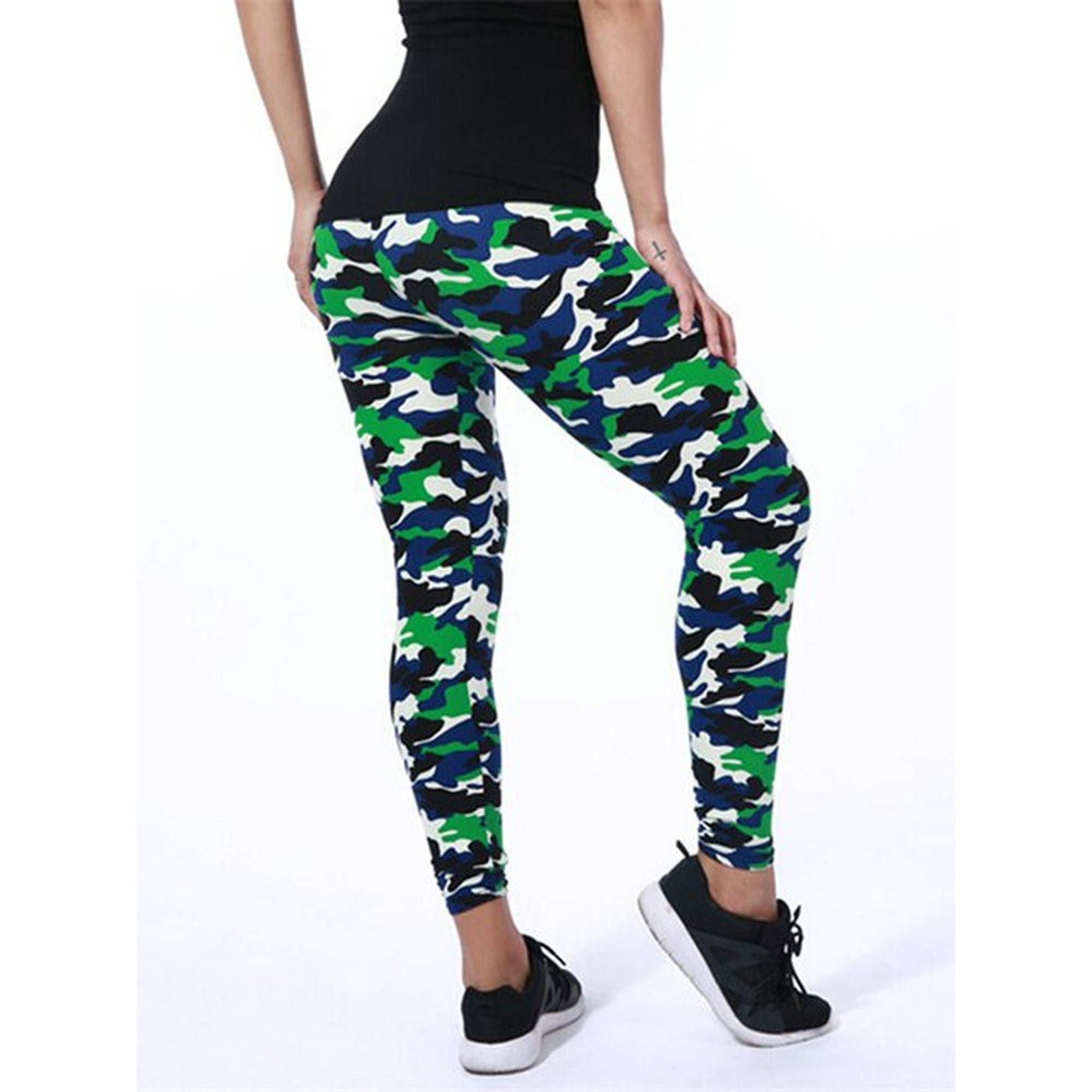 CUHAKCI Leggings Camouflage pour Femmes Fitness Militaire Vert Armee Leggings Pantalons d Entrainement Sporteur Skinny Aventure Leggins Walmart