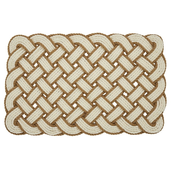 Mainstays Woven Pretzel Knotted PVC Outdoor Doormat, 18" x 30"