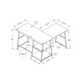 thumbnail image 3 of Modern Home Office Computer Desk With L Shape, 48"l, Natural Laminate, White Metal, Storage Space Shape For Home, Shelf, 3 of 3
