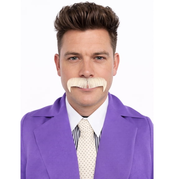 Premium Horseshoe Facial Hair White Mustache | HPO