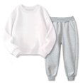 thumbnail image 4 of FAIWAD Girls Boys Fleece 2 Piece Outfits Tracksuits Casual Crewneck Sweatshirts and Sweatpants Set Unisex Activewear, 4 of 6