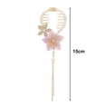 thumbnail image 4 of CSChome Griffe de Queue de Cheval pour Femme - Fausse Perle Brillante avec Pompon Fleur Décoration en Acier Inoxydable, 4 of 7