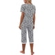 thumbnail image 5 of SAYOO - Conjunto de pijama para mujer, camiseta de manga corta con cuello en V y pantalones capri, trajes de dormir SAYOO Moda, 5 of 6