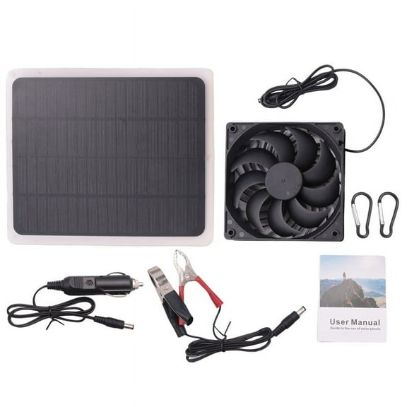 Solar Panel Exhaust Fan 20W 12V USB Powered Outdoor IP65 Waterproof Portable Ventilator