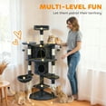 thumbnail image 4 of PawHut 62" Cat Tree, Multi-Level Cat Tower with Scratching Post, Dark Grey, 4 of 10