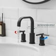 thumbnail image 3 of Matte Black Bathroom Faucet 8 Inch Widespread Bathroom Faucet, Bathroom Faucet for Sink 3 Hole, Waterfall Bathroom Faucet Two Handle Vanity Faucet with Pop-up Drain and cUPC Supply Lines, 3 of 9