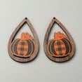 thumbnail image 2 of 10 pc Theme Printed Wood Big Pendants Teardrop Charms Pumpkin Pattern 54.5x34x2.5mm Hole: 1.6mm, 2 of 2