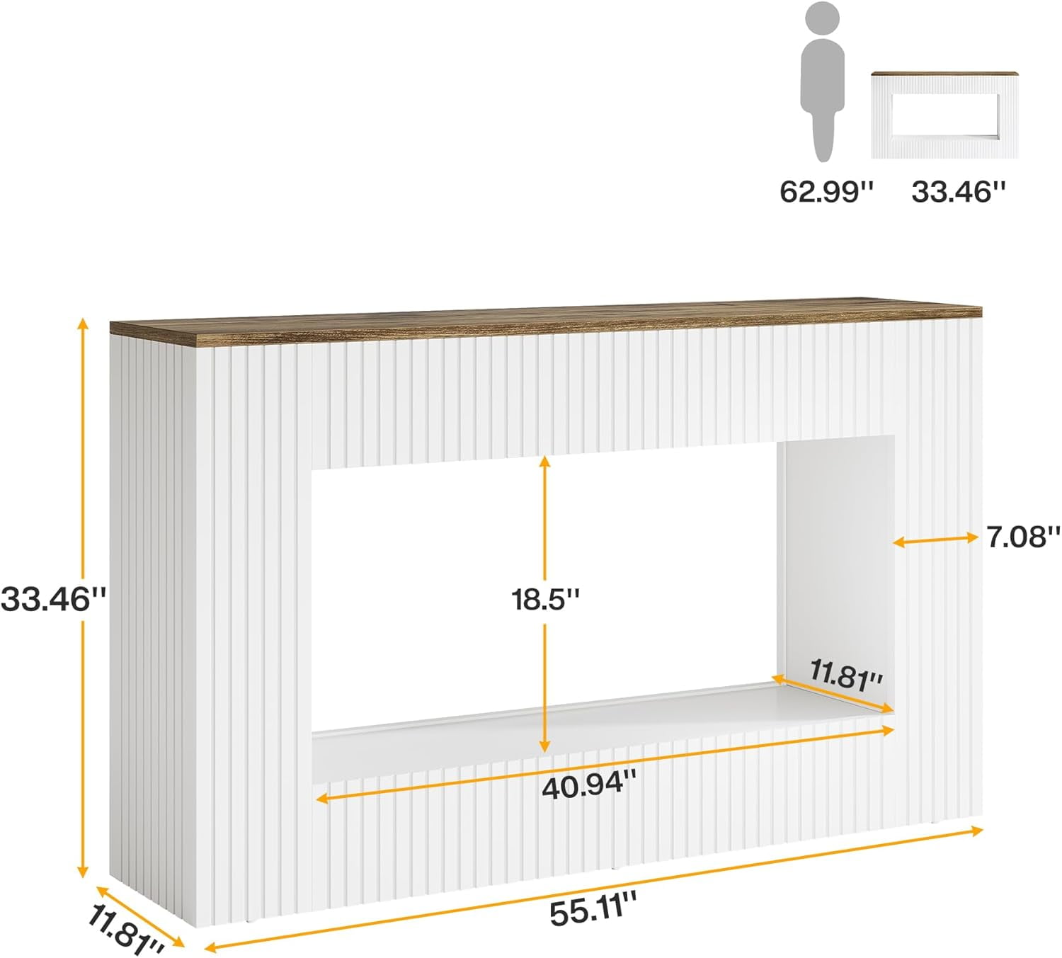 Tribesigns Modern Console Table, 55-Inch Wood Entryway Table with Storage, Narrow Long Sofa Table Behind Couch Table for Living Room, Foyer, Hallway, White