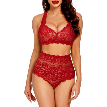 

Avidlove Women High Waisted Lingerie Set Lace Bralette Set Sexy Bra Panty Set