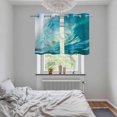 thumbnail image 4 of Teal Blue Coastal Wave Kitchen Curtains Window Panels, Modern Summer Ocean Beach Sea Insulated Window Treatment Curtain, Grommet Curtains for Bedroom/Living Room/Bathroom, 2 Piece 27.5"Wx39"L, 4 of 8