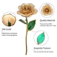 thumbnail image 3 of 24k Gold Rose Dipped Real Rose Forever Love, Stand Included Gift Box, 3 of 7