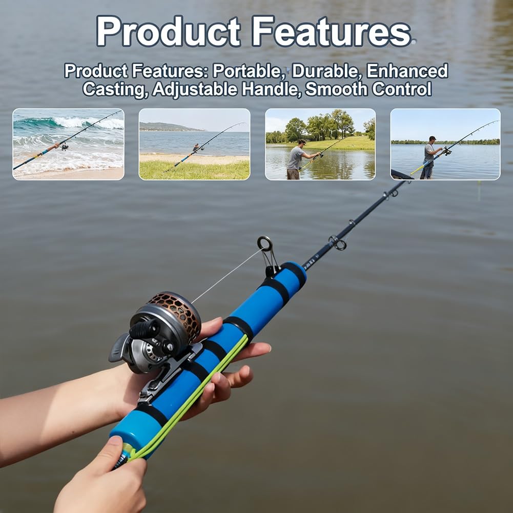 Fishing Catapult Rod, Slingshot Fishing Rod Cannon Pole Reel Portable Fishings Catapult Lure Tools Gear Gun Set Resortera para Pesca for Freshwater Great Gear for Traveling