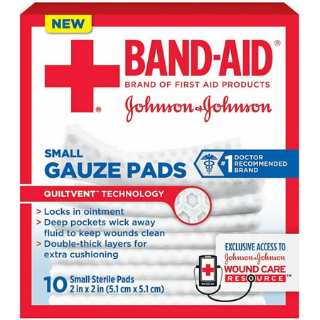 UPC 191566455370 product image for 3 Pack - BAND-AID Brand Small Gauze Pads, 2 x 2 Inch  10 ea | upcitemdb.com