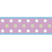 RoomMates Peel & Stick Wall Border, Purple Polka Dot