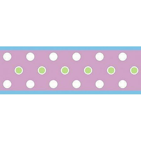 RoomMates Peel & Stick Wall Border, Purple Polka Dot