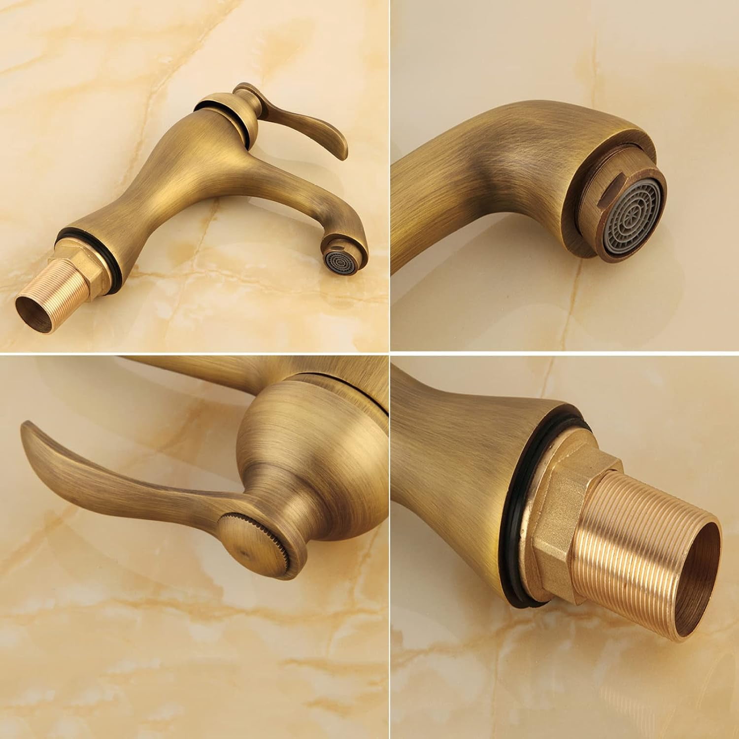 Vintage Bathroom Faucet, Brass Bathroom Faucet, Cold Hot Mixer Vintage Vanity Tap, Single Hole Single Handle Bathroom Sink Faucet, Antique Faucet