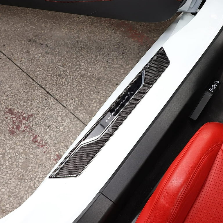 TINKI Car Inner Door Sill Cover Scuff Plate Trim Sticker Compatible with  Corvette C8 Stingray 2020-2023, Door Sill Guard Trim Sticker, Soft Carbon  Fiber Interior Accessories 