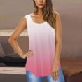 thumbnail image 1 of Tank Tops for Women Plus Size Sleeveless Round-Neck Solid Loose Pullover T-shirt Pink L, 1 of 5