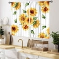 thumbnail image 2 of Sunflower Curtains for Living Room, Rusitc Farmhouse White Yellow Floral Flower Printed Retro Country Rod Pocket Small Short Kitchen Bedroom Cafe Window Drapes Treaments 2 Panel, 55x39 Inch, 2 of 4