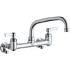 Elkay LK940AT08L2H Elkay Foodservice 8" Centerset Wall Mount Faucet with 8" Arc Tube Spout 2" Lever Handles 1/2in Offset Inlets Chrome