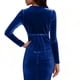 thumbnail image 4 of Karight Women Velvet Suit Blazer Jacket Casual Long Sleeve Notched Lapel Collar Button Open Front Velvet Office Blazer Coat, 4 of 5