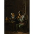 thumbnail image 2 of David Teniers The Younger 11x14 Gold Ornate Wood Frame and Double Matted Museum Art Print Titled - The Flageolet Player (1635-40), 2 of 4