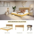 thumbnail image 7 of King Size | Nipe 79x82x14in Deluxe Bed Frame with Adjustable Headboard, Bohemian Unique Style, Pine Wood, Natural, 7 of 7