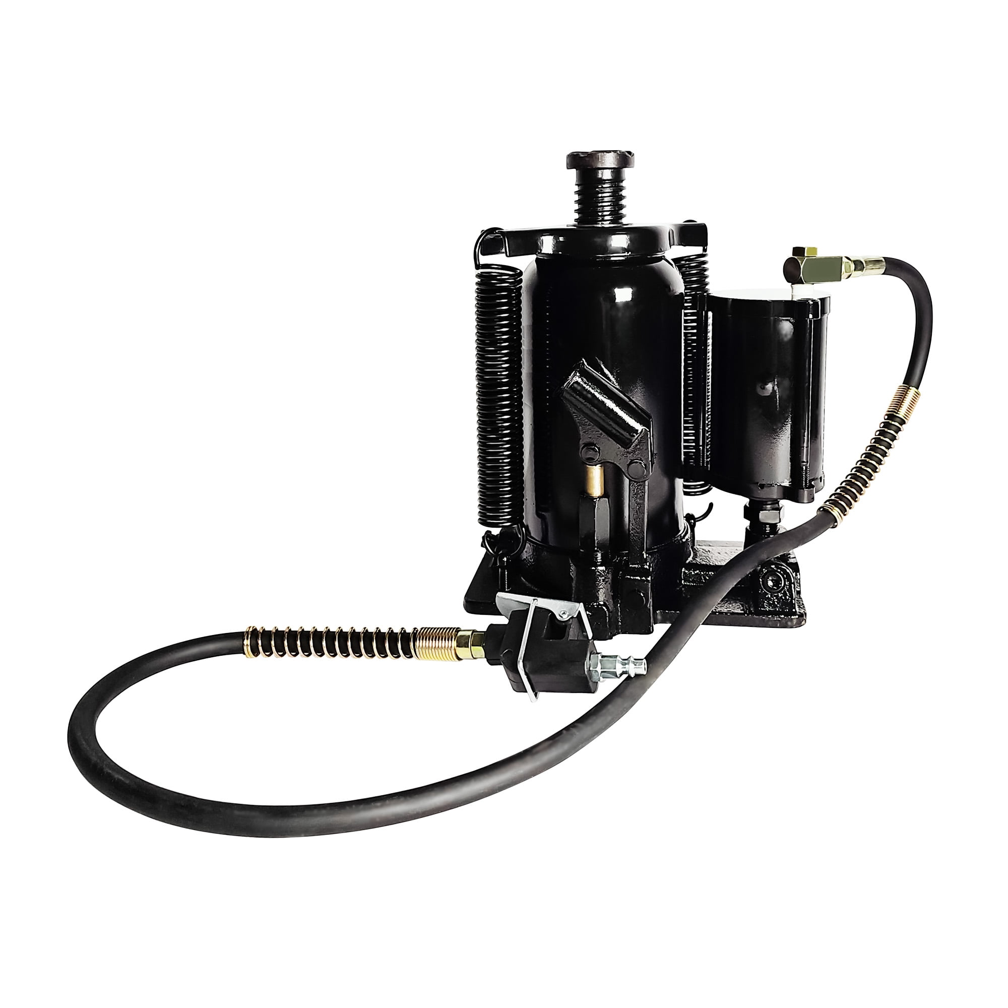 Heavy-Duty 20-Ton Air Hydraulic Bottle Jack with 10.23 to 20.07 Inch Lifting Range, Jack for Truck and Auto Repair, Black