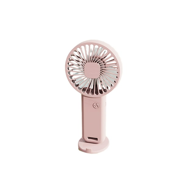 Billuyoard Mini ventilador de carga USB ajustable de 3 modos con Base para viajar, senderismo, ventiladores de refrigeración recargables, soporte Accesorios para electrodomésticos Rosa