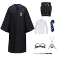 thumbnail image 4 of Slytherin Ravenclaw bata Hufflepuff Unisex, disfraz de Halloween para estudiantes, capa de mago mágico, Cosplay de fiesta, 4 of 4