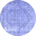 thumbnail image 1 of Ahgly Company Machine Washable Indoor Round Medallion Blue Traditional Area Rugs, 6' Round, 1 of 4