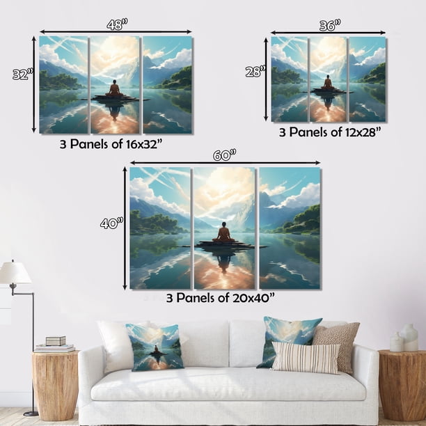 Designart meditation framed wall art decor, Meditation framed wall
