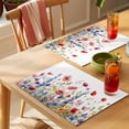 thumbnail image 4 of Colorful Poppy Placemats Set of 12, Watercolor Floral Non-Slip Place Mats Washable Table Mats for Kitchen Dining Table Decorations Indoor/Outdoor, 4 of 9