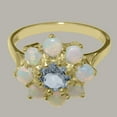 thumbnail image 5 of LBG British Made 14k Yellow Gold Aquamarine & Opal ring Womens Statement Ring - 33 size options - Size 11.75, 5 of 6