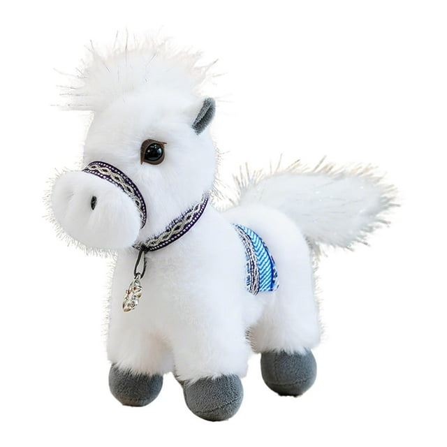 Muñeco de peluche de caballo de Navidad con el zodíaco, peluches suaves, bendición de recuerdo para Blanco