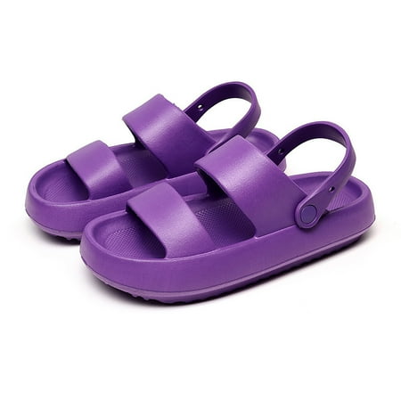 

Thick Sole Double Band Slingback Sandals For Women Two Way Wear Women‘s Platform Sandals Solid Color Slippers