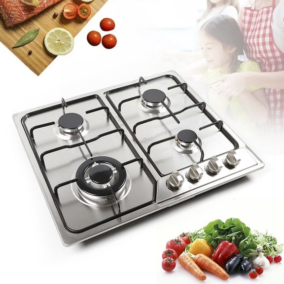 CNCEST 4 Burners Battery Ignition Gas Cooktop Stoves 23" LPG/NG Built-in Gas Hob
