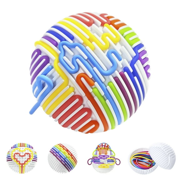 Rirool Sensory Fidget Ball for Kids & Adults - 20 Rubber Ropes Anxiety Relief Toy for ADHD Autism, Stress Reducer, Travel Sensory Toys, Washable & Durable