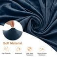 thumbnail image 2 of Funda de banco de comedor Uxcell, para bancos de 39.4 a 55" de largo, funda de terciopelo con hebilla elástica, funda de banco lavable [Azul marino], 2 of 7